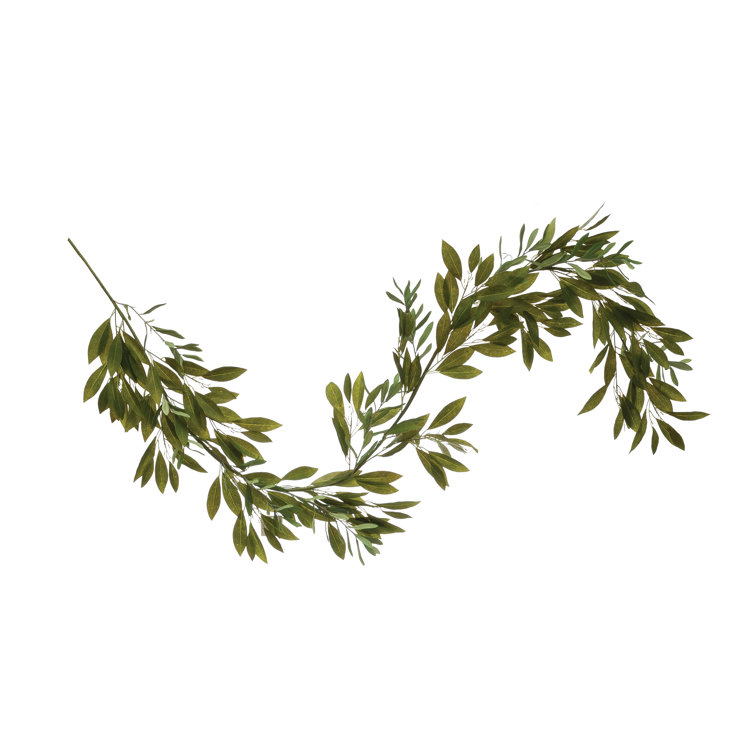 Primrue 6.66' Faux Olive and Bay Leaf Garland Wayfair