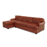 84 Wide Genuine Leather Left Hand Facing Sofa & Chaise by Klaussner Furniture