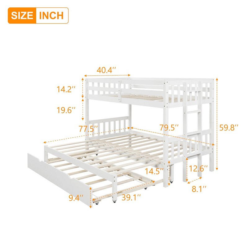 twin over full bunk bed measurements