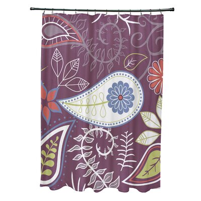 Alcott Hill Orchard Lane Polyester Paisley Floral Single Shower Curtain  Color: Purple