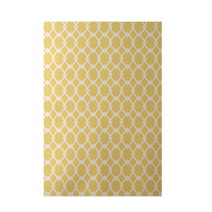 Geometric Yellow Indoor/Outdoor Area Rug