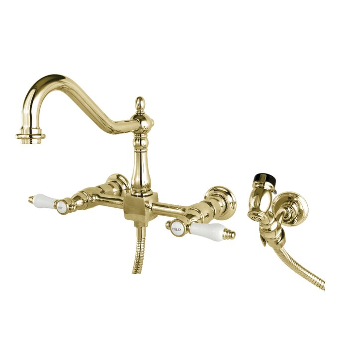 Kingston Brass Bel Air Double Handle Kitchen Faucet With Side