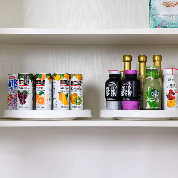 Non-Skid Pantry Cabinet Lazy Susan Turntable,Single Round Rotating Kitchen  Spice Organizer For Cabinets, Pantry, Bathroom, Refrigerator, Gray