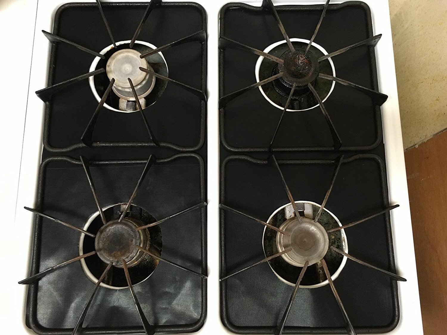 Stove Burner Covers Stainless Steel Rectangular Gas Top Kitchen Decor Set Of 2 