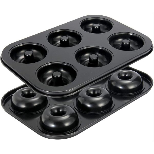 Donut Pan for Baking Set of 2 Non-Stick 6-Cavity Donut Pans Free Carbon Steel Cake Baking Pan