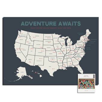 Epic Adventure Maps Usa Map Push Pin Poster 17 X 24 Reviews
