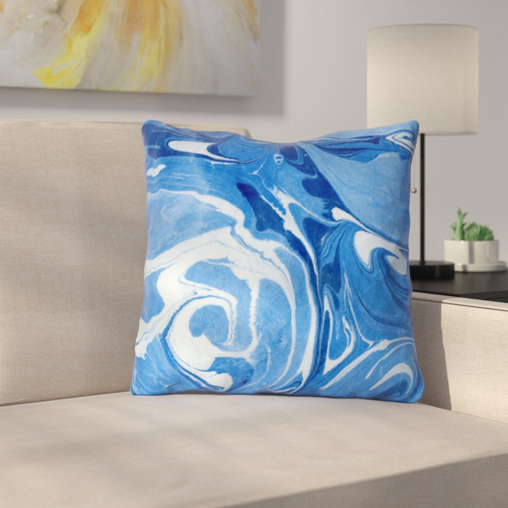 blue marble pillow