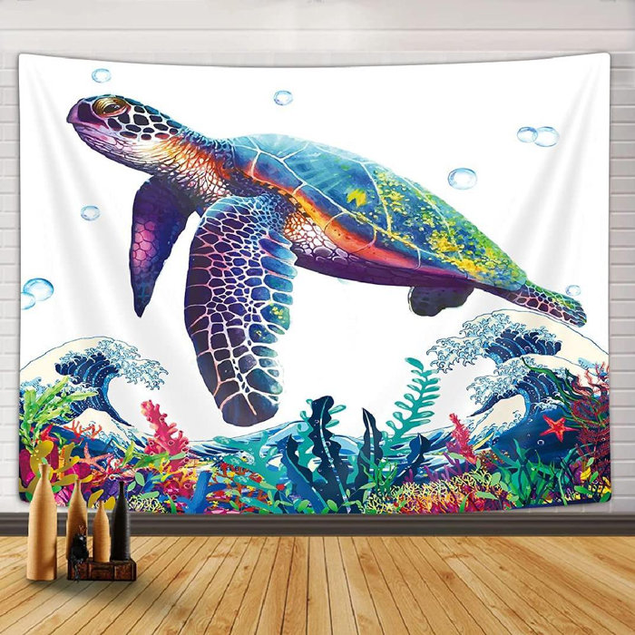 Bayou Breeze Polyester Sea Turtle Tapestry | Wayfair