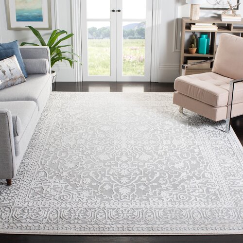 Laurel Foundry Modern Farmhouse Calidia Power Loom Light Gray/Cream Rug ...