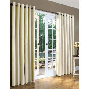 Ranger Solid Semi-Sheer Thermal Grommet Curtain Panels (Set of 2)