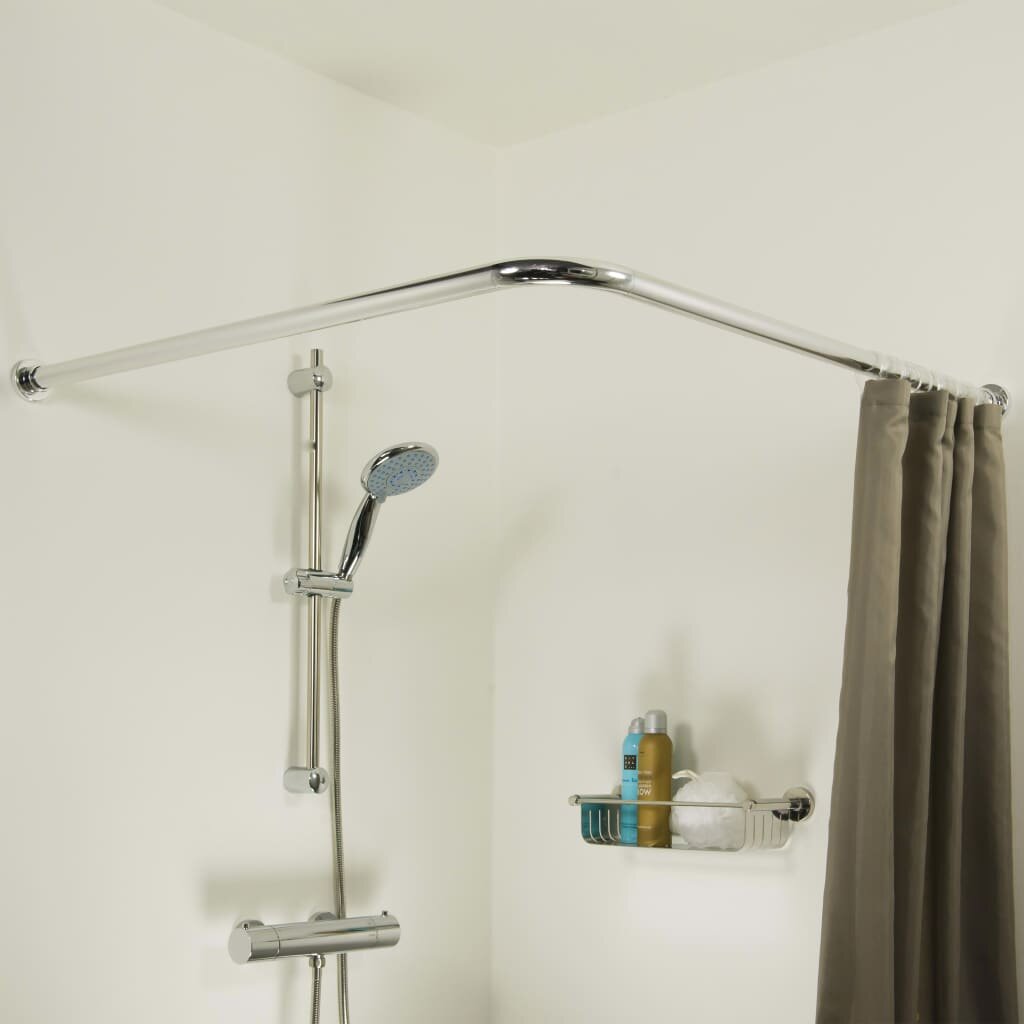 ackley90cm l shaped tension shower curtain rail