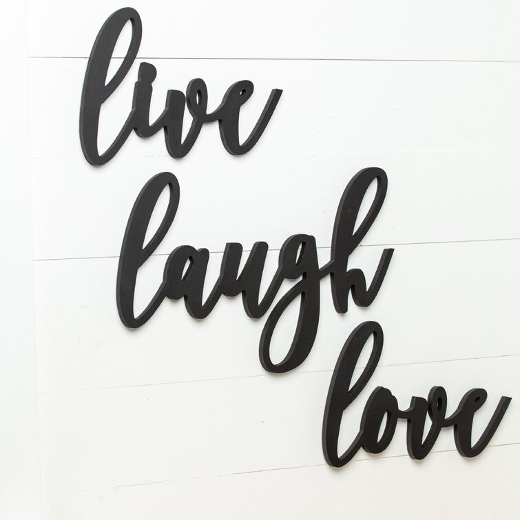 Latitude Run® 3 Piece Cursive Live Love Laugh Wall Décor Set & Reviews ...