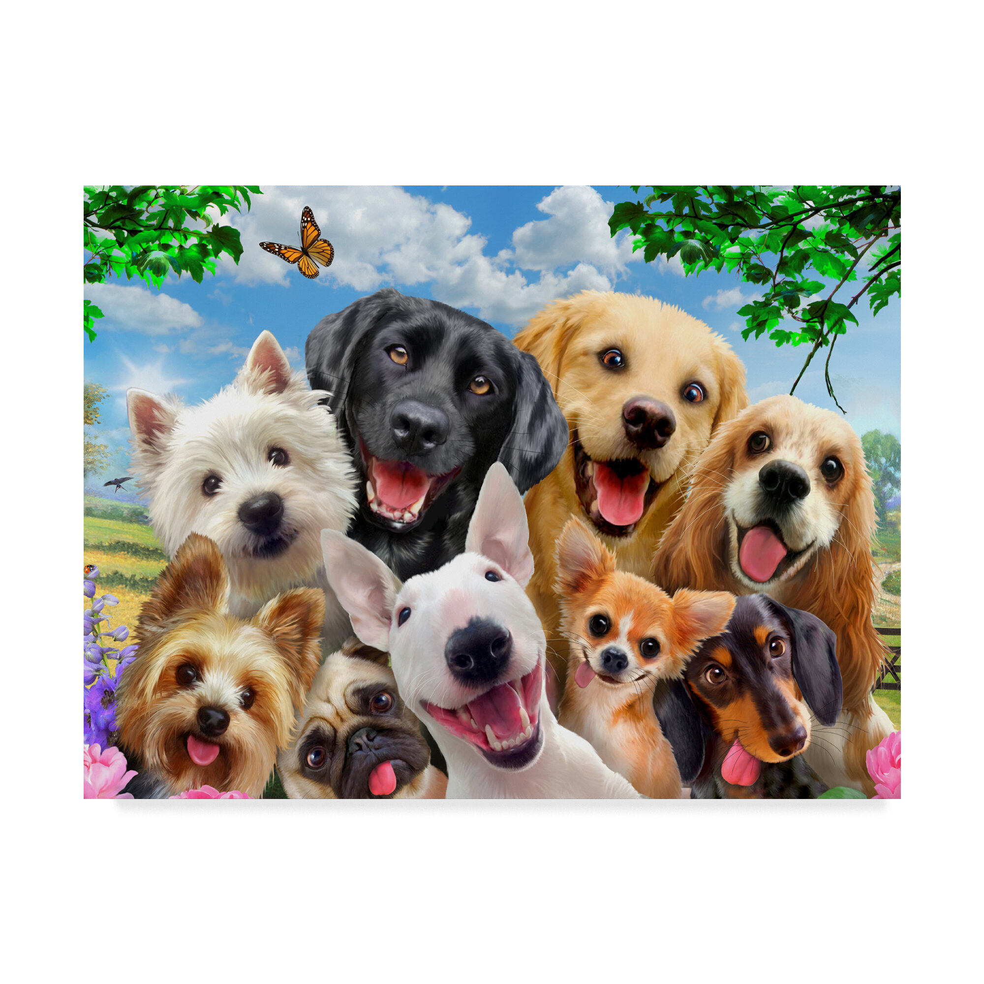 Happy Dogs' Graphic Art Print 