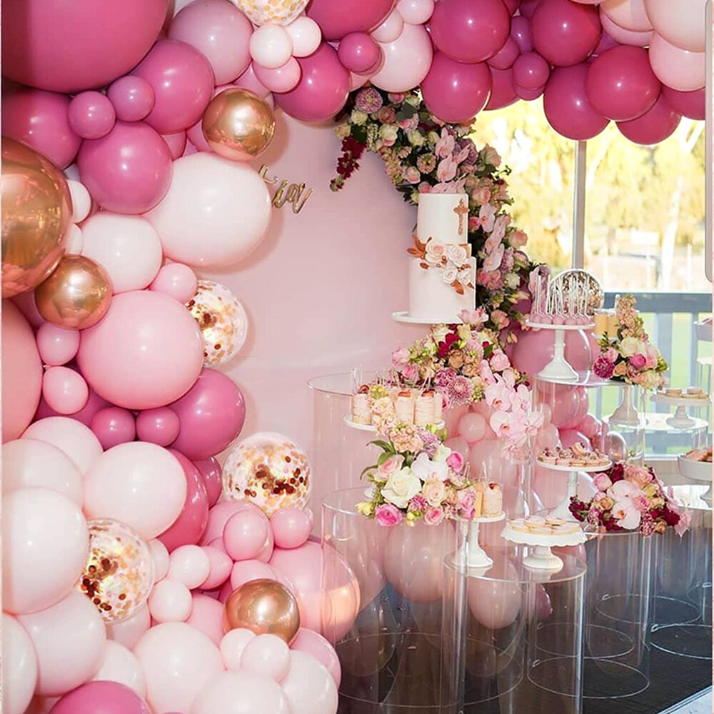 US Rose Gold Confetti FoilBalloons 12'' 30PCS Party Birthday Wedding Decor Set 
