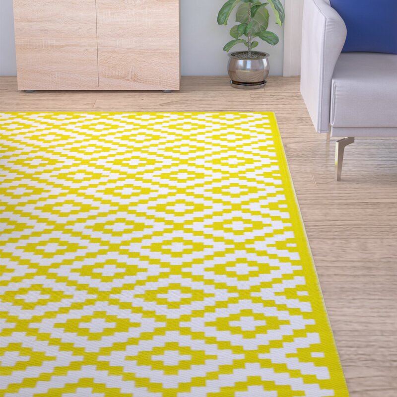 Riley Ave. Kenji Yellow Outdoor Area Rug & Reviews | Wayfair.co.uk