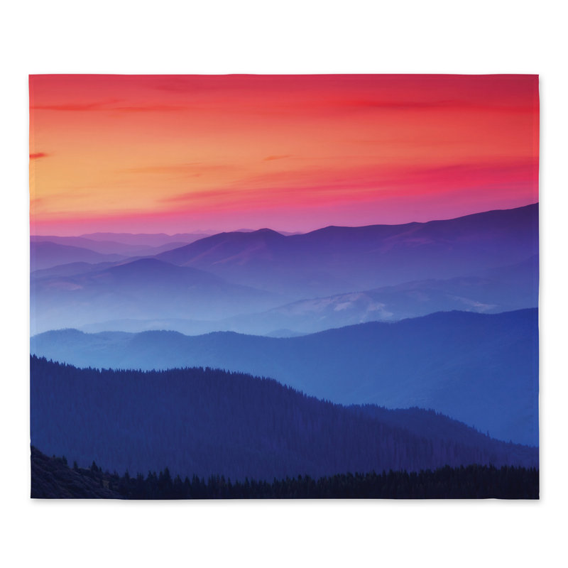 sunset mountain tapestry