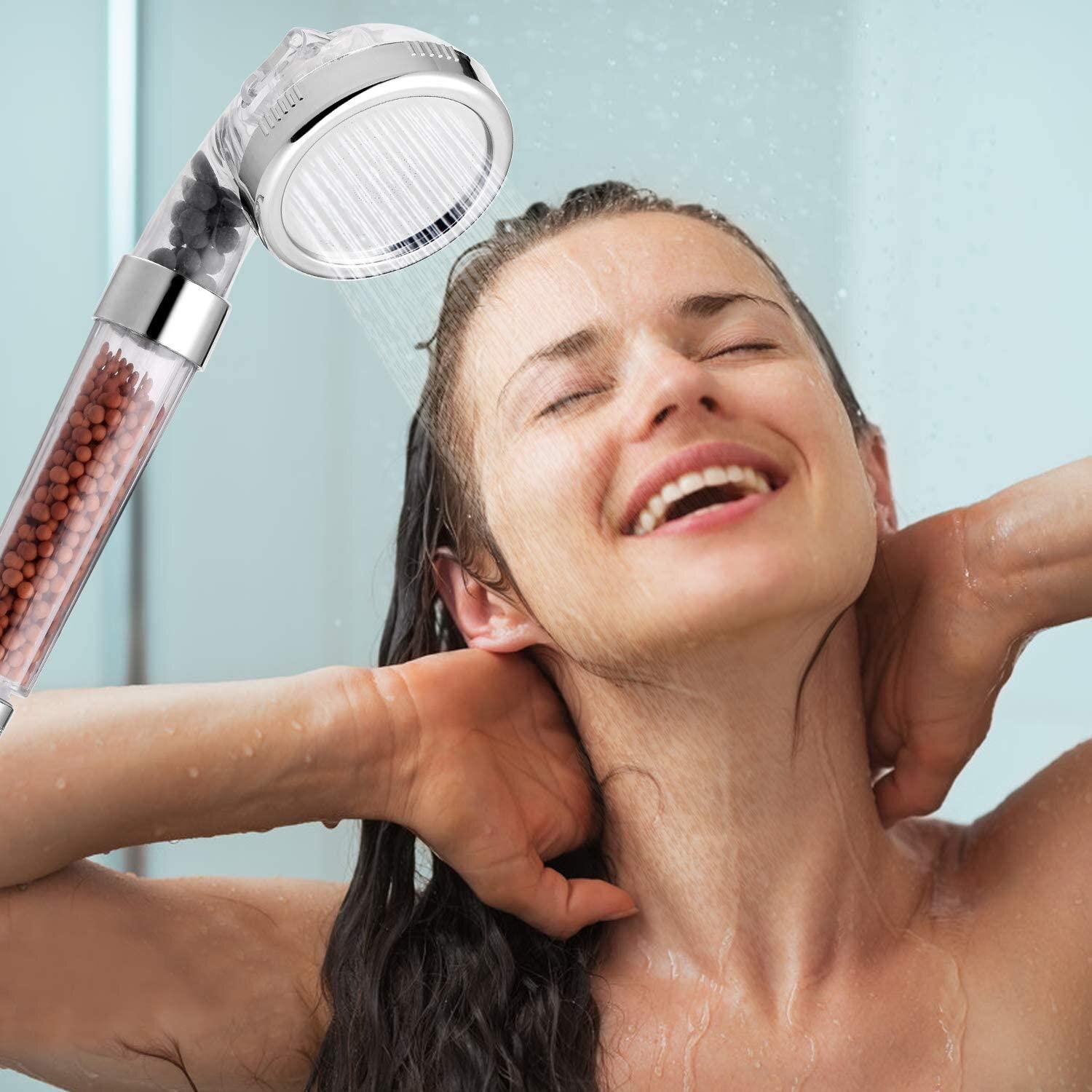 3 Mode Setting Handheld Shower High Pressure Ionic Filtration Bathroom Dry Skin 