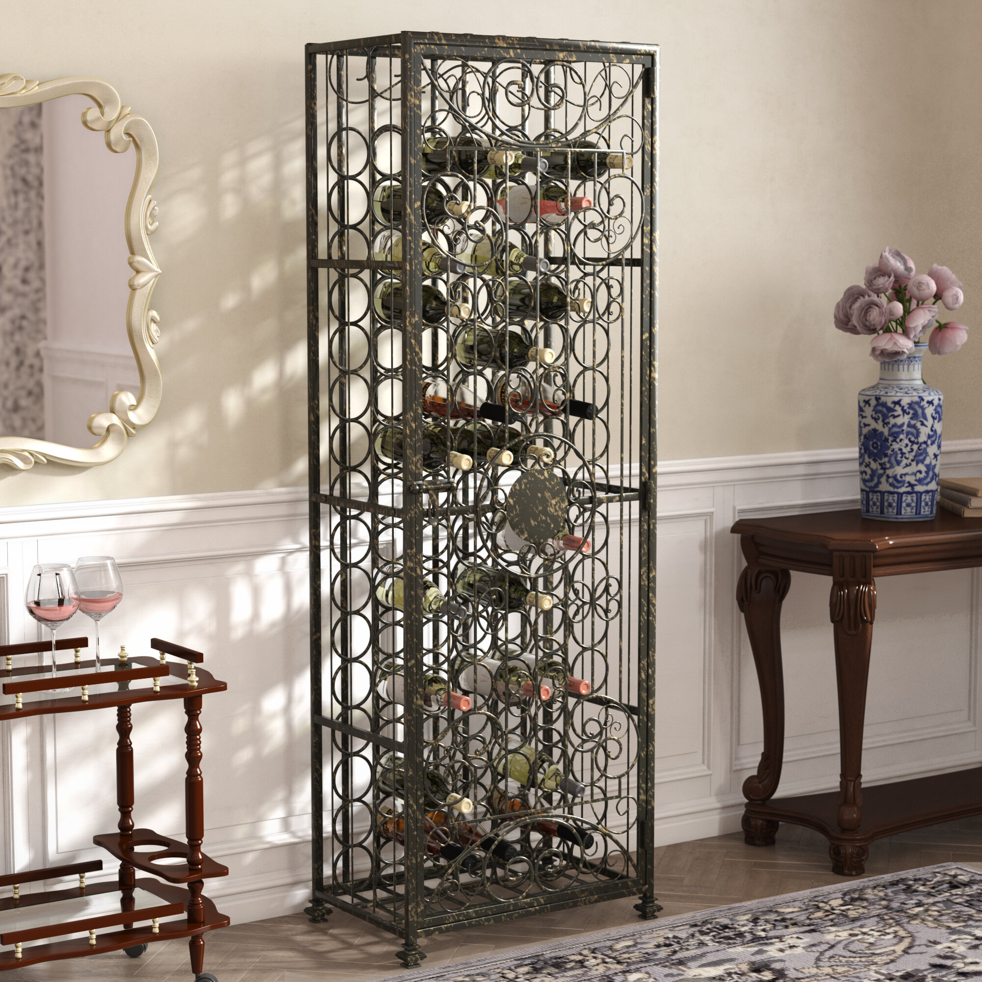 Astoria Grand Kemper 96 Wine Floor Bottle Rack Reviews Wayfair