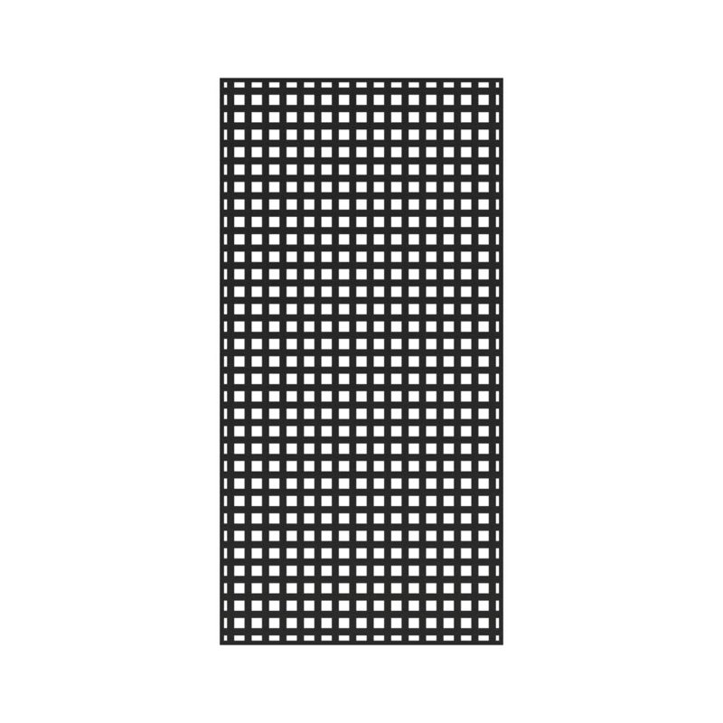 96" H x 48" W Vinyl Square Privacy Lattice Panel Color: Black
