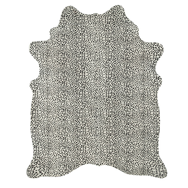 Saddlemans Cheetah Animal Print Handmade Cowhide Black White Area Rug Perigold