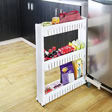 Evideco 3 Tier Slim Rolling Multi Purpose Kitchen Bathroom Utility