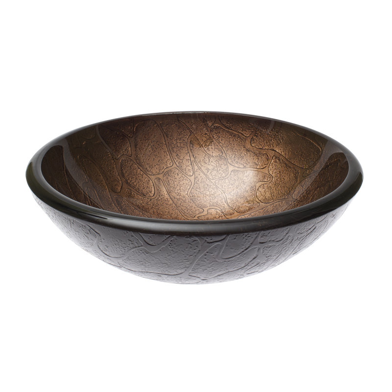 12-074 Evening Glass Circular Vessel Bathroom Sink