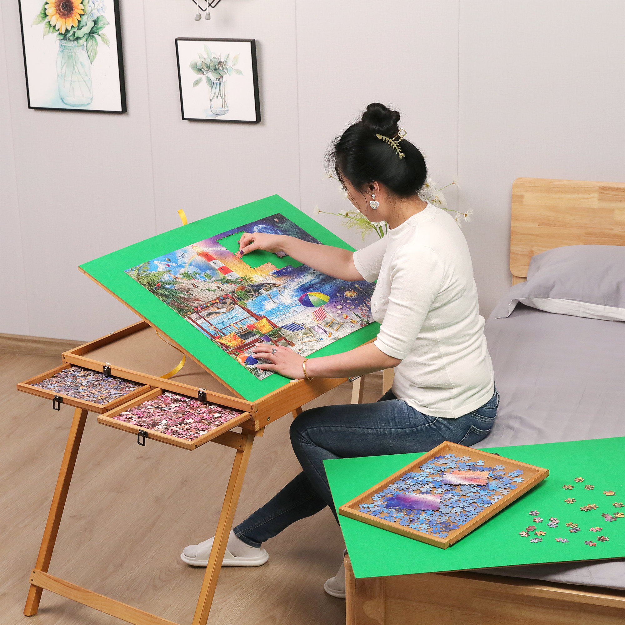 Fanwer Jigsaw Puzzle Table 1500 Pieces & Reviews Wayfair