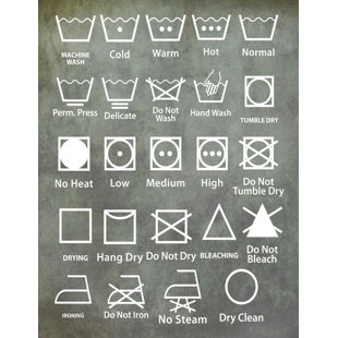 Bath Laundry Wall Art Laundry Symbols By Diana Alcala Painting Print On Wred Canvas