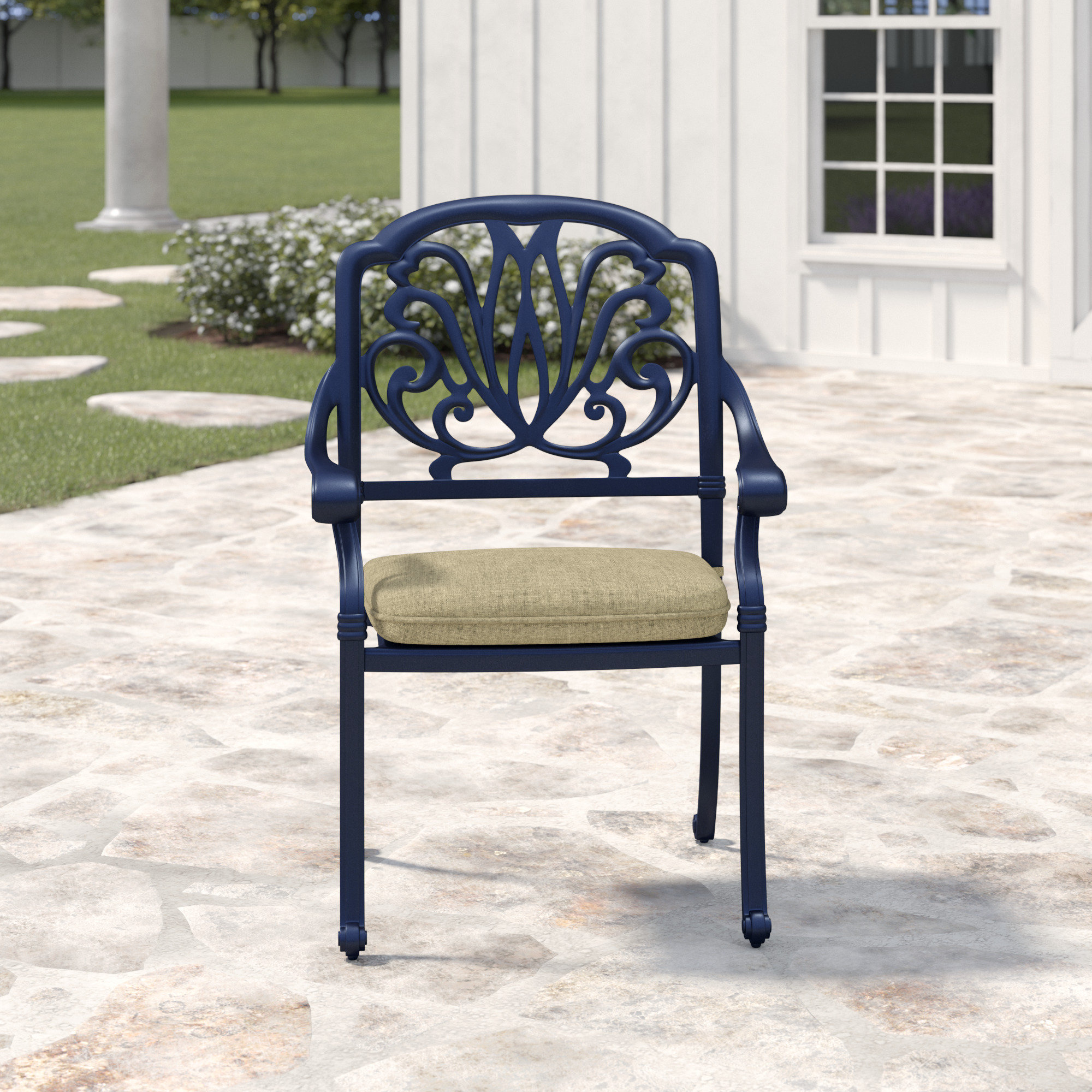 Moraine Stacking Patio Dining Chair With Cushion Birch Lane