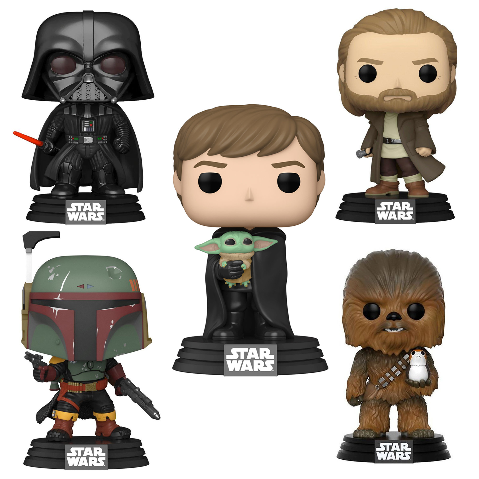 Funko Pop! Vader Obi-Wan Luke Boba Chewy Figurine | Wayfair