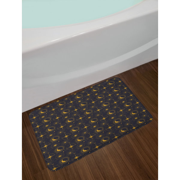 East Urban Home Mystic Night Image Windrose Stars Sun And Crescent Moon With Human Face Bath Rug Wayfair