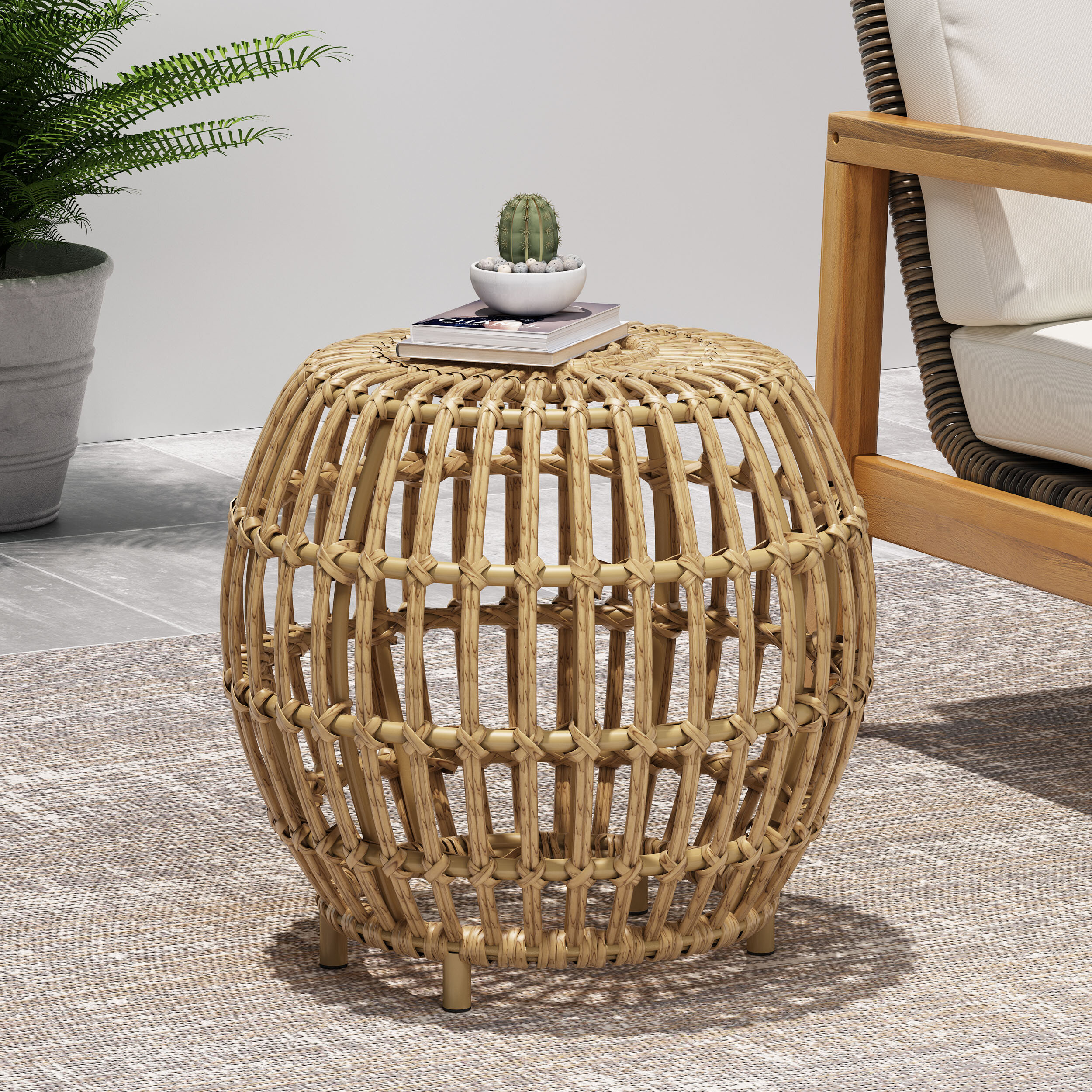 Bay Isle Home Mcchristian Outdoor Rattan Side Table Reviews Wayfair