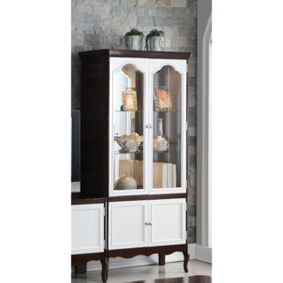Go to store & view more images Alcott Hill Conley Double Glass Door Wooden Curio Cabinet