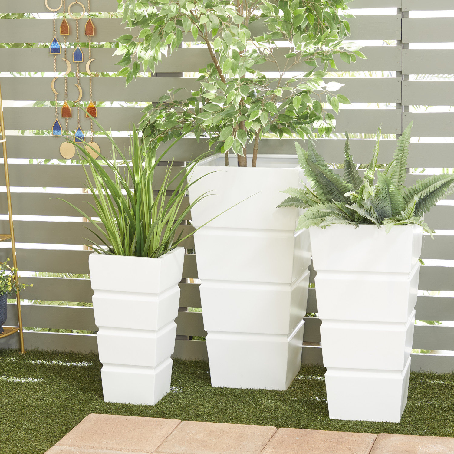 Latitude Run® 3Piece Iron Pot Planter Set Wayfair