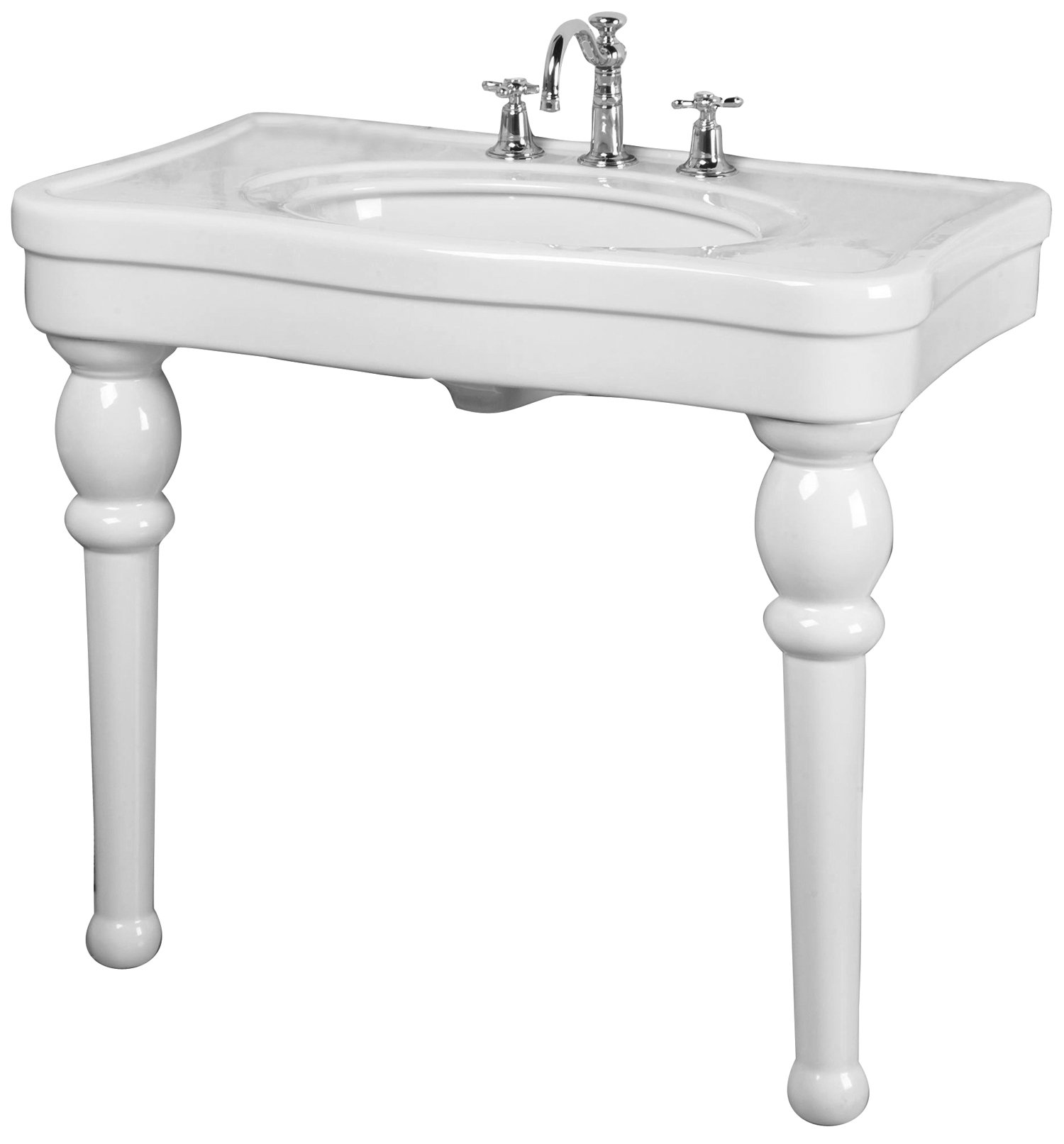 Barclay Versailles White Rectangular Console Bathroom Sink with