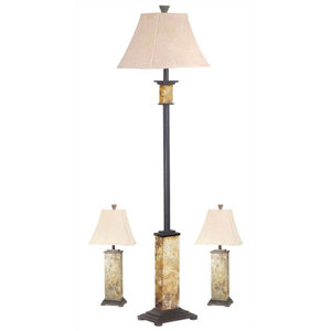 Gallipolis 3 Piece Table and Floor Lamp Set