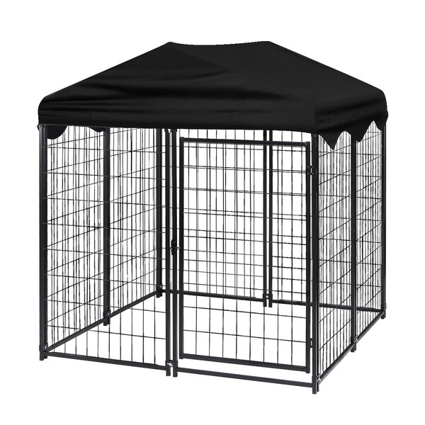 Outdoor Dog Kennels Small Puppy Pet Crate Portable Gazebo Chain Link Cage Roof 