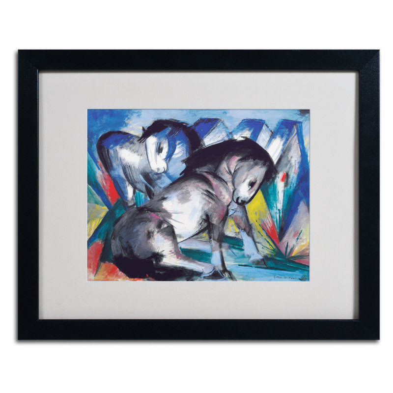 Trademark Art Two Horses 1913 Framed Painting Print On Canvas