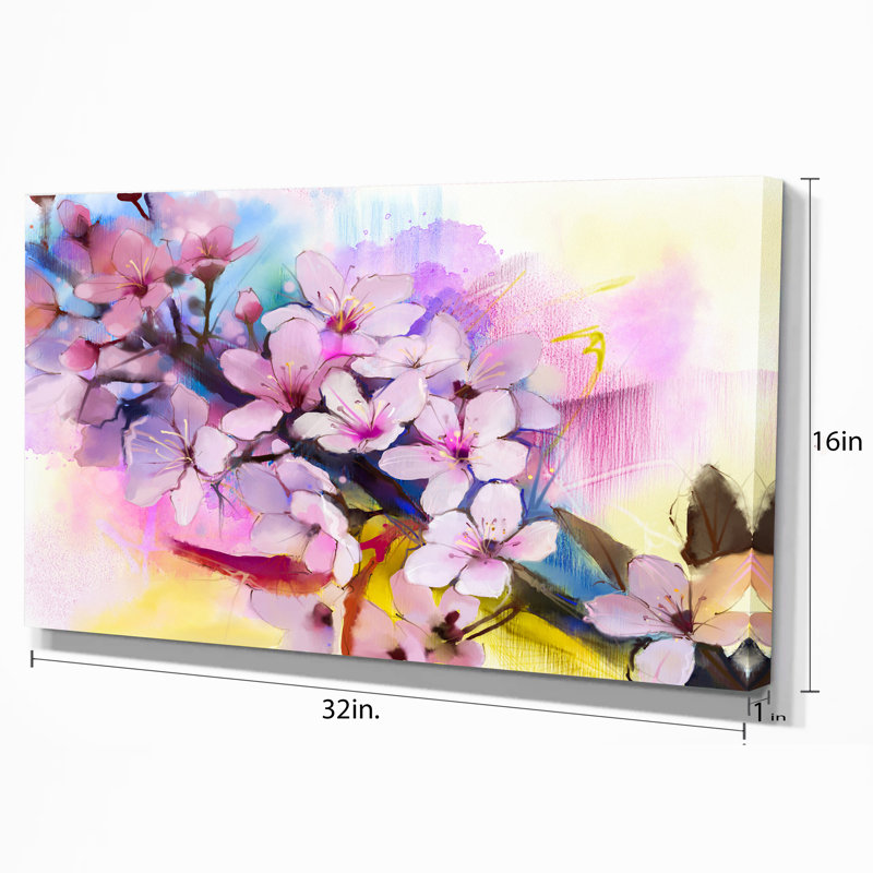 Winston Porter Japanese Cherry Blossoms Watercolor Graphic Art