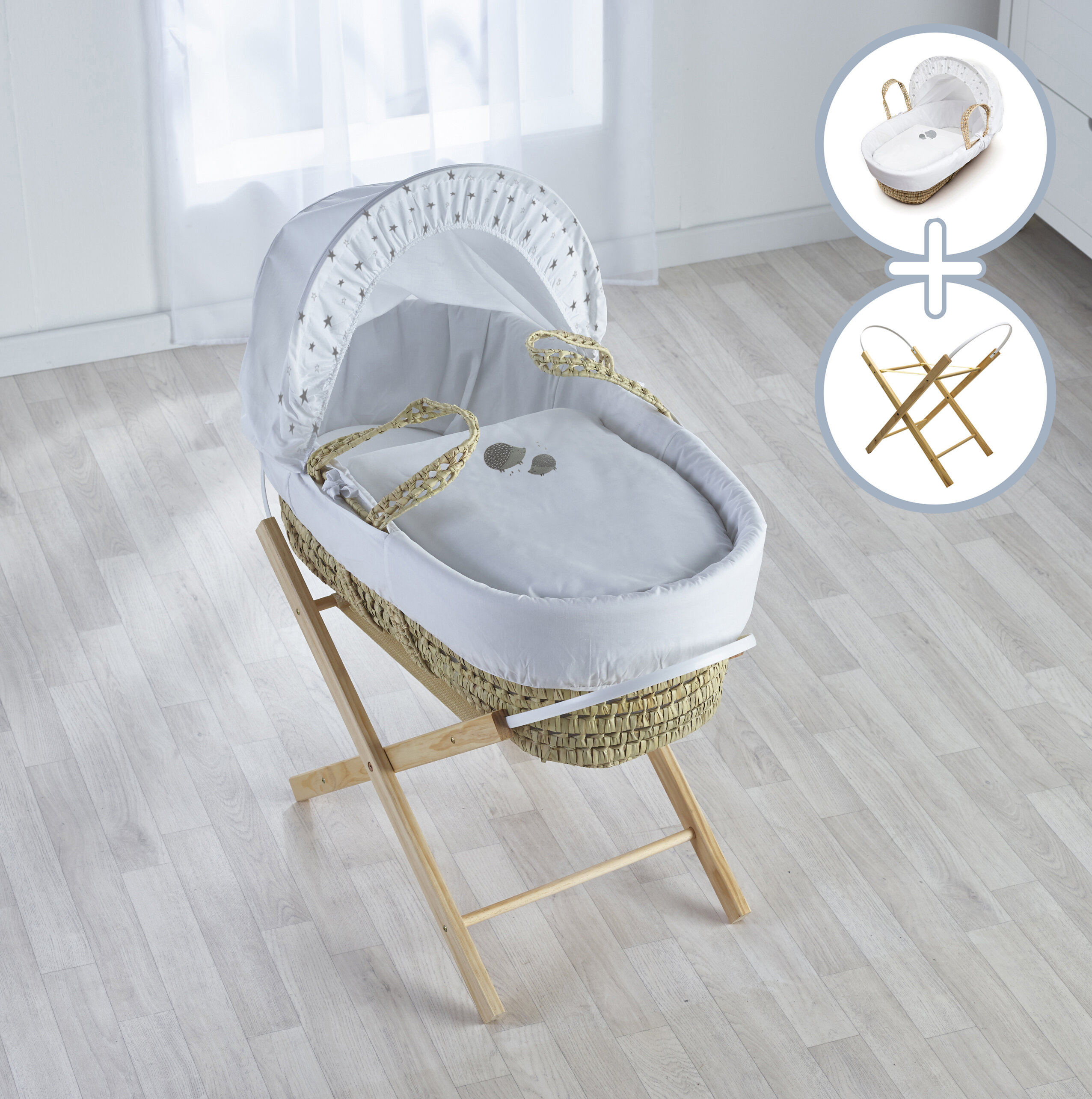 izziwotnot moses basket dressing set