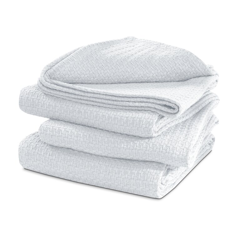 Gracie Oaks 100% Cotton Basket Weave Thermal Bed Blanket Breathable ...