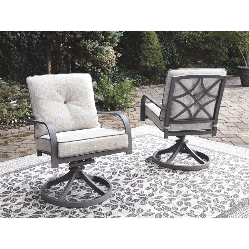 Canora Grey Anguiano Swivel Patio Chair With Cushions Reviews Canora Grey Anguiano Swivel Patio Chair