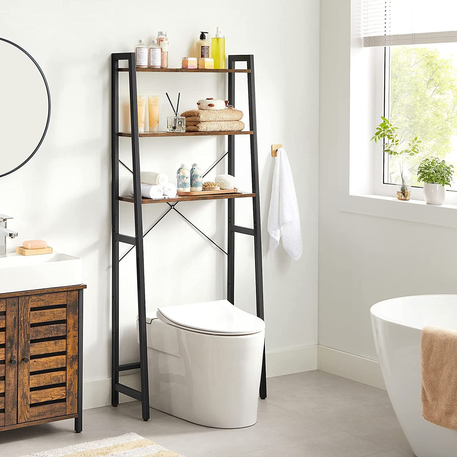 17 Stories Steel Freestanding Over-the-Toilet Storage | Wayfair