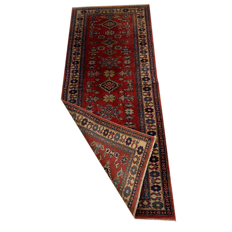Bloomsbury Market One Of A Kind Harmen Hand Knotted Kazak Beige Red 2 5 X 5 9 Wool Area Rug Wayfair