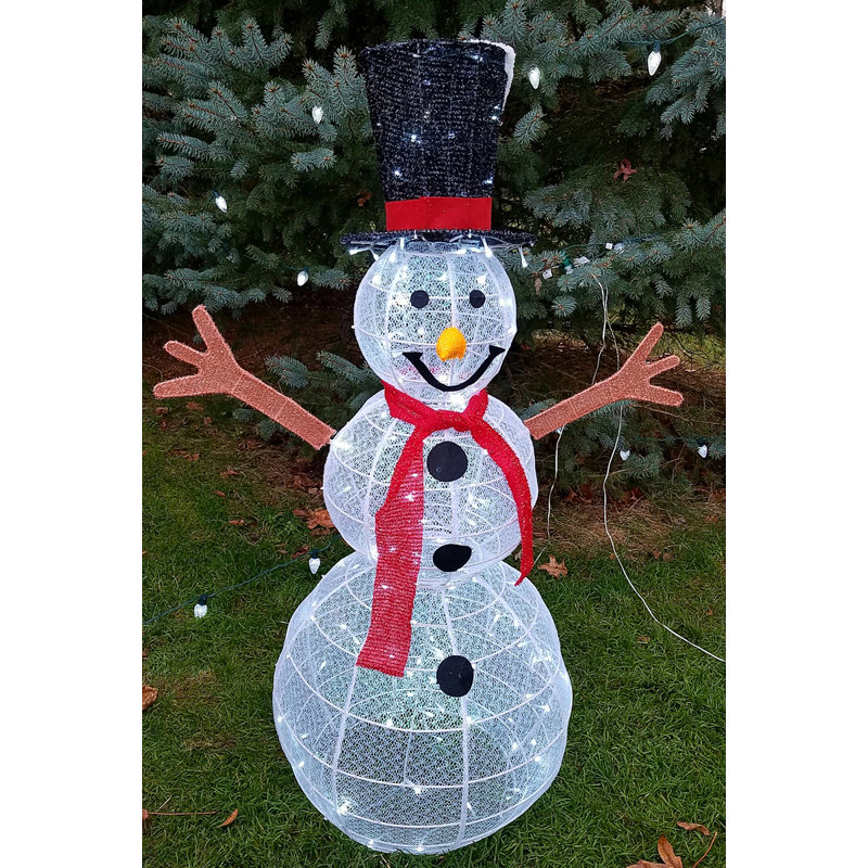 Christmas Pre Lit Led Lighted Snowman Freestanding Display