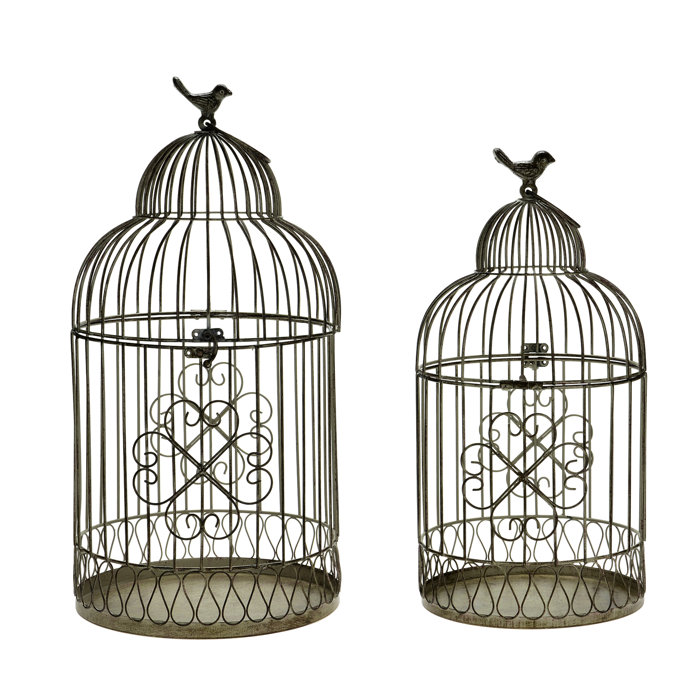 Ophelia Co 2 Piece Effie Decorative Bird Cage Set Wayfair Ca