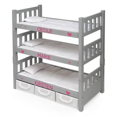 badger basket doll bunk bed with ladder and armoire