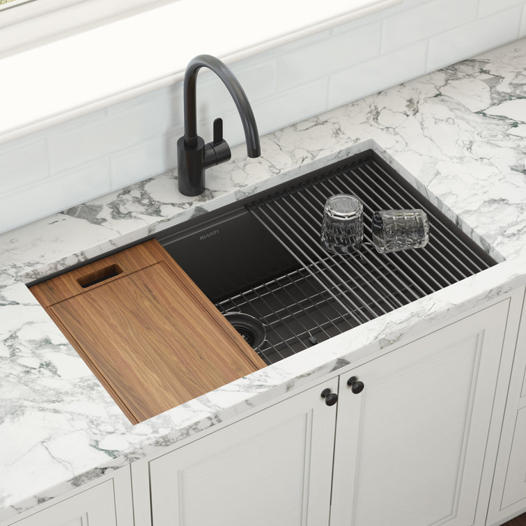 Ruvati 33 x 19 Drop-In Kitchen Sink with Faucet | Wayfair