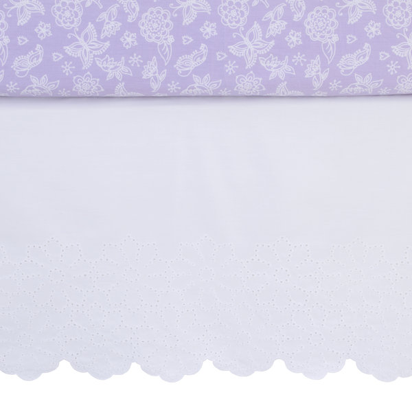 white lace crib skirt