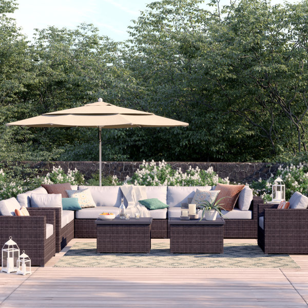 Sol 72 Outdoor Fernando 11 Piece Sectional Seating Group with Cushions